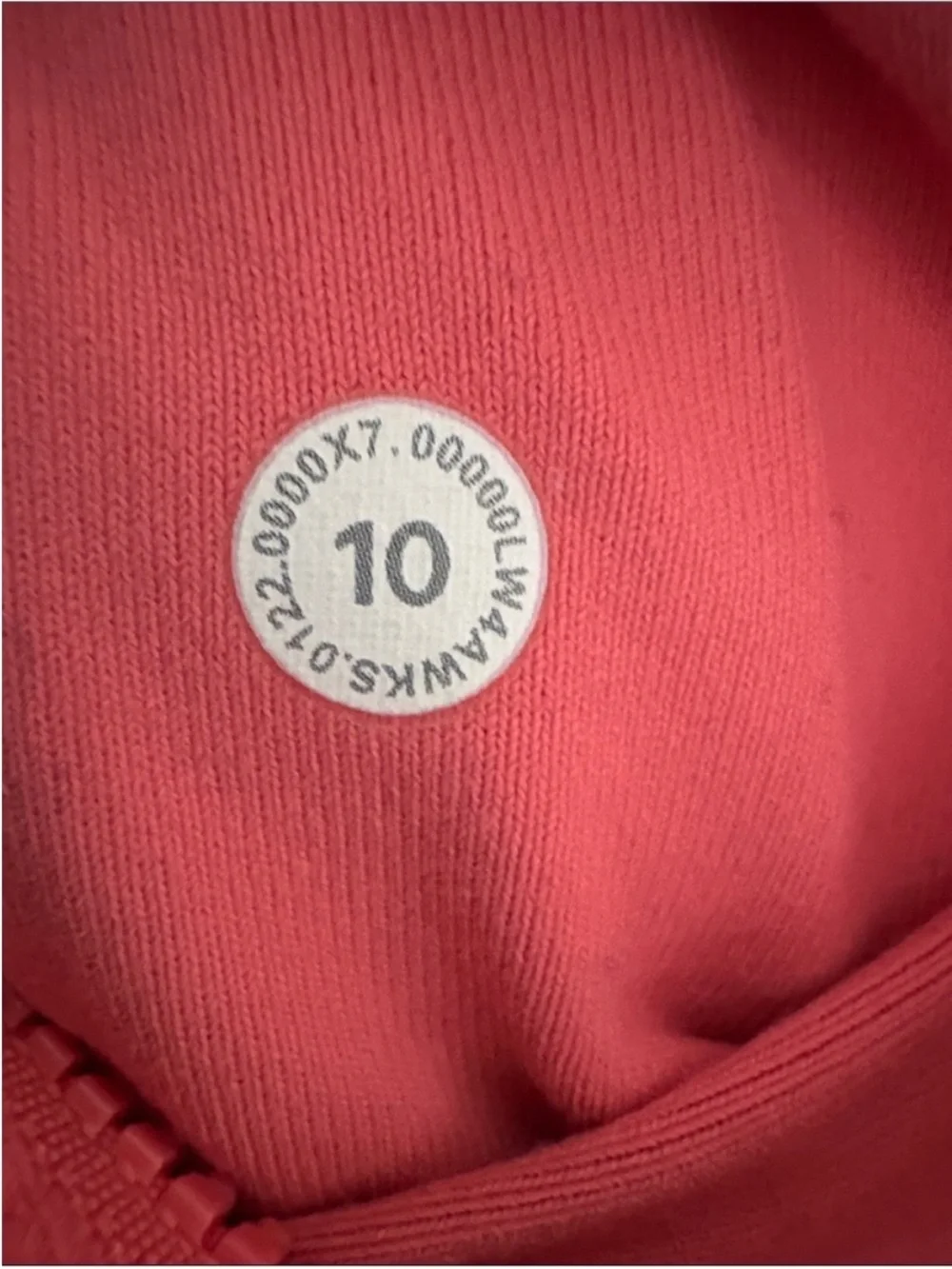 Lululemon define jacket coral size 10
